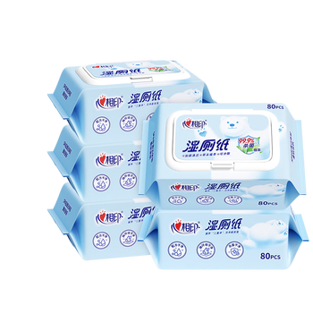 心相印湿厕纸 云熊系列80片*5包装湿巾 私处清洁搭配卷纸 随机包装 /家庭清洁/纸品 /清洁纸品 /湿厕纸