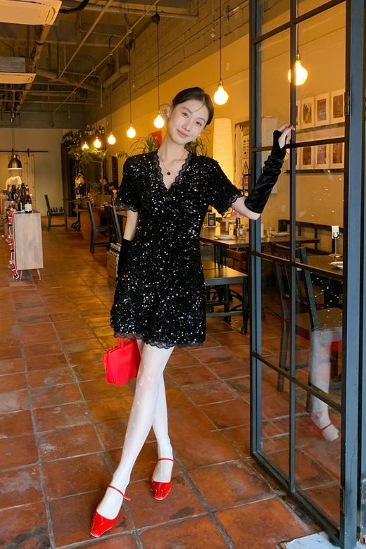 ELLA JADE 名媛礼服亮片小黑裙连衣裙 21886 商品图1