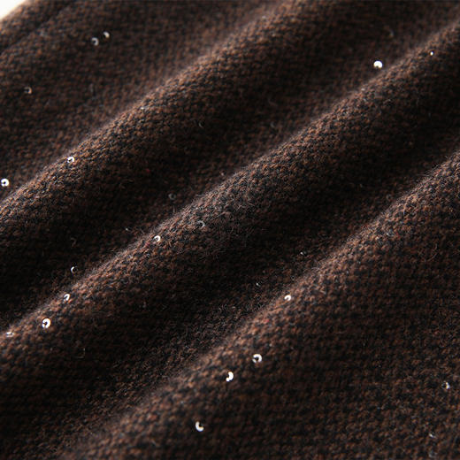 丁摩 咖色中长款直筒毛呢半身裙女新款秋冬款开叉止步裙气质包臀裙5ZF-0241 商品图4