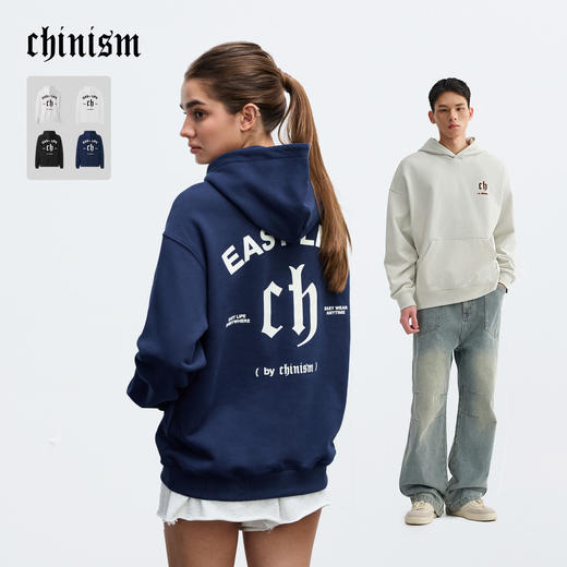 【所有女生直播间】CHINISM赤尘 重磅植绒连帽卫衣男冬季美式帽衫 商品图3