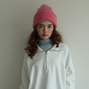 丁摩 精选选100%绵羊毛韩版纯色毛线帽女秋冬季双层加大羊毛针织帽显脸小5ZF-055 商品缩略图1