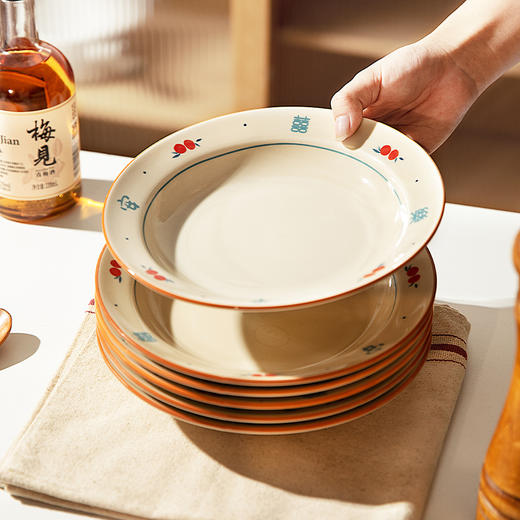 摩登主妇中式盘子家用陶瓷菜盘2025新款高颜值餐具深盘碟子早餐盘 商品图4