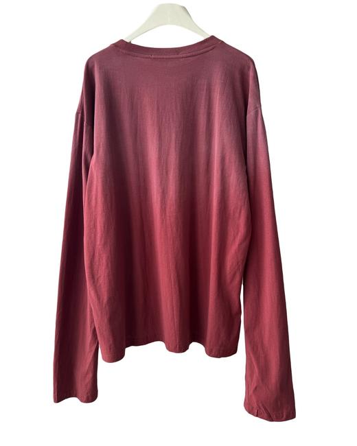 中性款做旧印花渐变长袖T恤ho001 商品图1