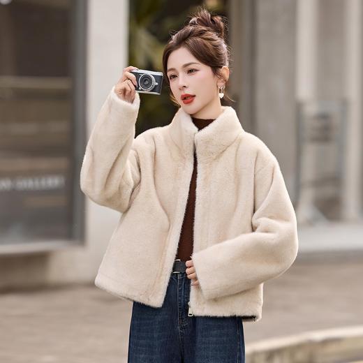 立领皮毛一体短外套，韩系超好看温暖百搭毛毛外套HR-LNS9785 商品图1