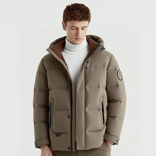 罗蒙男士连帽羽绒服90鸭绒聚热锁温御寒加厚保暖休闲日常羽绒棉服外套 商品图3