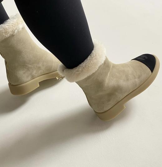 重磅渠道   香nn中筒雪地靴  麂皮撞色拼接 毛茸茸雪地靴 商品图3