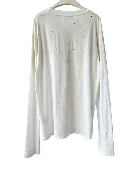 中性款贴钻做旧印花长袖T恤zh001 商品图1