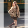 西遇双面穿仿羊羔毛外套女2025年冬季新款短款牛角扣厚毛绒上衣SS051911 商品缩略图0