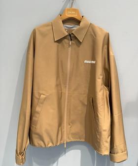 女款logo拉链翻领外套zh017