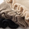 25新款荷叶边100%纯山羊绒脖套/发套 女士秋冬加厚抽条百搭日系保暖 3050 商品缩略图4