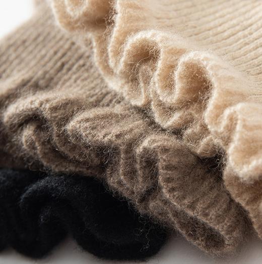 25新款荷叶边100%纯山羊绒脖套/发套 女士秋冬加厚抽条百搭日系保暖 3050 商品图4