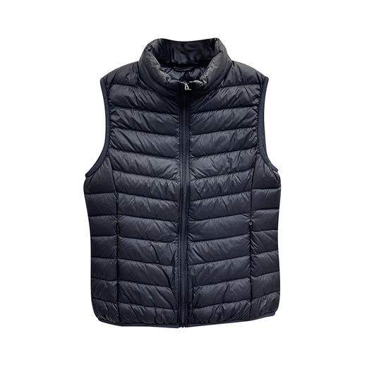 丁摩 秋冬轻薄羽绒马甲女士内穿背心短款保暖羽绒内胆无袖立领外套5ZF-5023 商品图4