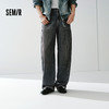 森马牛仔裤男做旧水洗阔感弯刀裤宽松弧形裤2026春新款复古风长裤 商品缩略图0