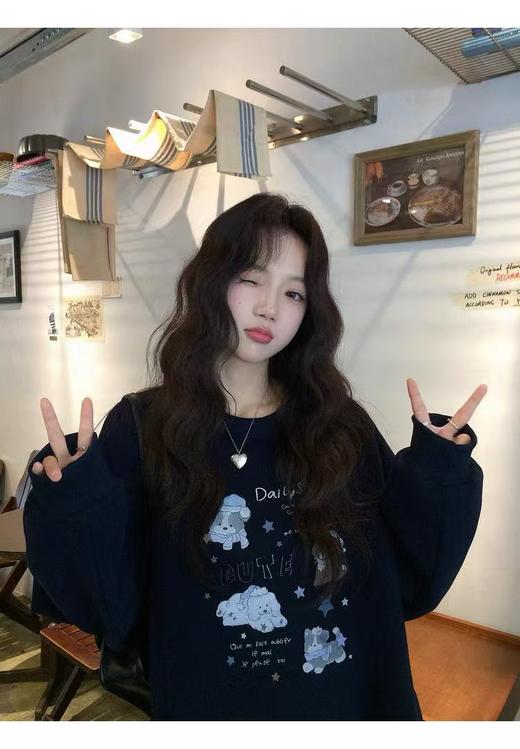 【工艺卫衣】egg品牌爆款～狗狗印花短款卫衣-喜出 商品图0