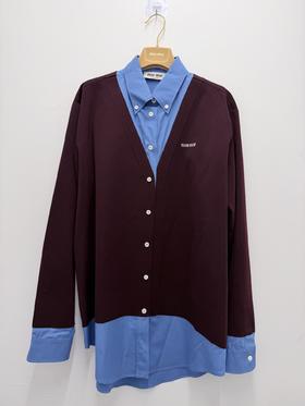 女款假两件长袖衬衫ho017