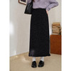 鹿向南「绻心织梦」法式黑色波点针织半身裙女秋冬显瘦A字中长裙 商品缩略图0