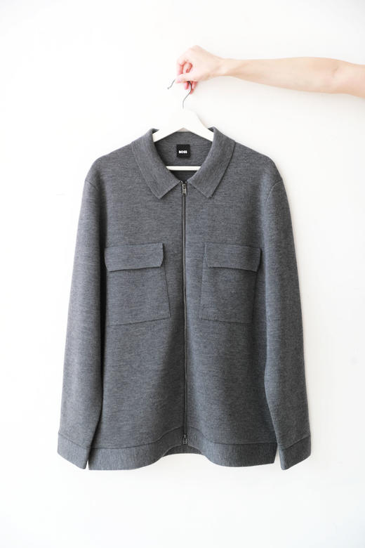 全羊毛+双拉链，干部老钱风羊毛夹克。复古翻领大口袋外套C120168 商品图7