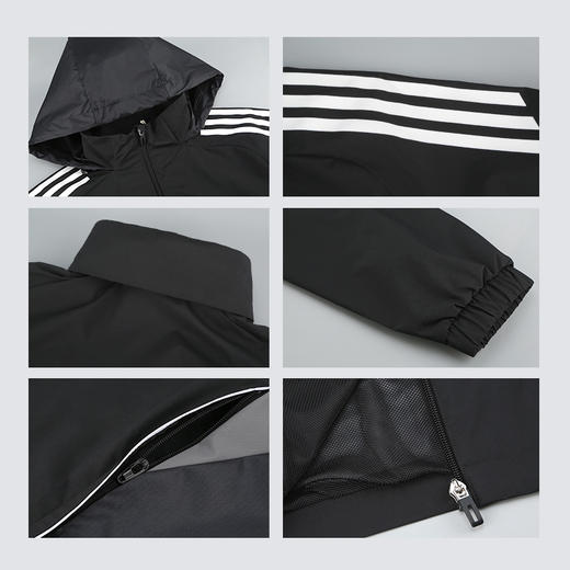 小李子ADIDAS阿迪达斯连帽足球运动训练风雨拉链夹克成人男IW0427 商品图3