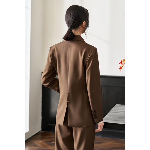 剩S/L/XL 米思阳2026春季新款英伦风高级感职业西装修身直筒干练外套女0337 商品图3
