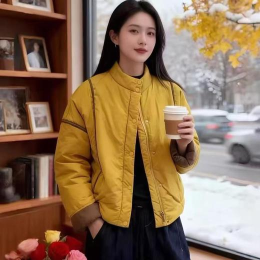 2025秋冬季时尚百搭休闲宽松立领女韩版小棉袄时尚百搭加绒棉服 商品图4