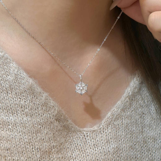 【冰雪之爱】S925纯银凛冬爱心雪花项链【DML-A4809】 商品图1