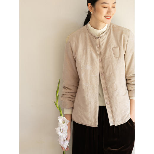 牧衣游原创 丝棉提花95级高蓬松红嘴雁绒羽绒服外套保暖质朴 浅巷 商品图1