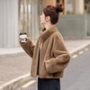 立领皮毛一体短外套，韩系超好看温暖百搭毛毛外套HR-LNS9785 商品缩略图3