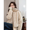 鹿向南「雪中暖阳」杏色立领短外套女冬季新款小众氛围感宽松上衣 商品缩略图0