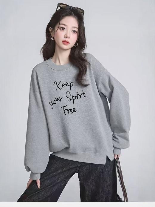 🔥🔥🔥奥粒绒【重工刺绣】95%棉 2025 爆款Keep字母加绒宽松短款卫衣-喜出 商品图3