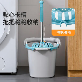 美丽雅拖把桶老式拖地洗地墩布拧干桶带挤水篮单桶加高30cm 商品图0