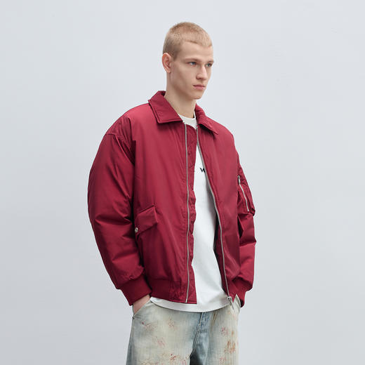 CHINISM赤尘 不易跑棉短款飞行员夹克男秋冬保暖潮牌加厚棉衣外套 商品图3