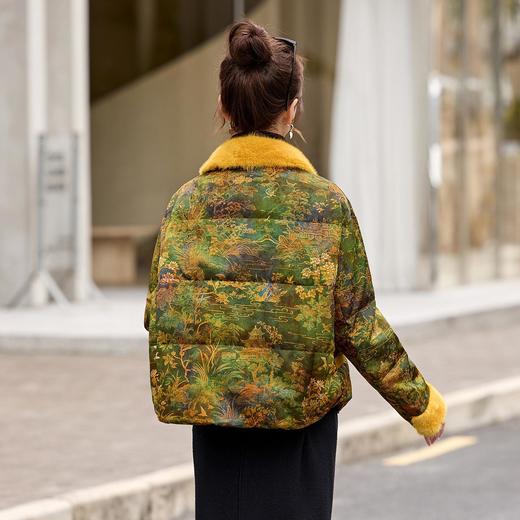 新中式国风羽绒服，高级感毛毛拼接复古洋气保暖外套HR-AQHUI8163 商品图3