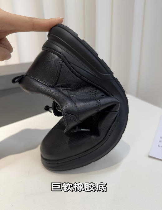 头层牛皮Ecc男士秋冬加绒松紧鞋带一脚蹬德训皮鞋 商品图10