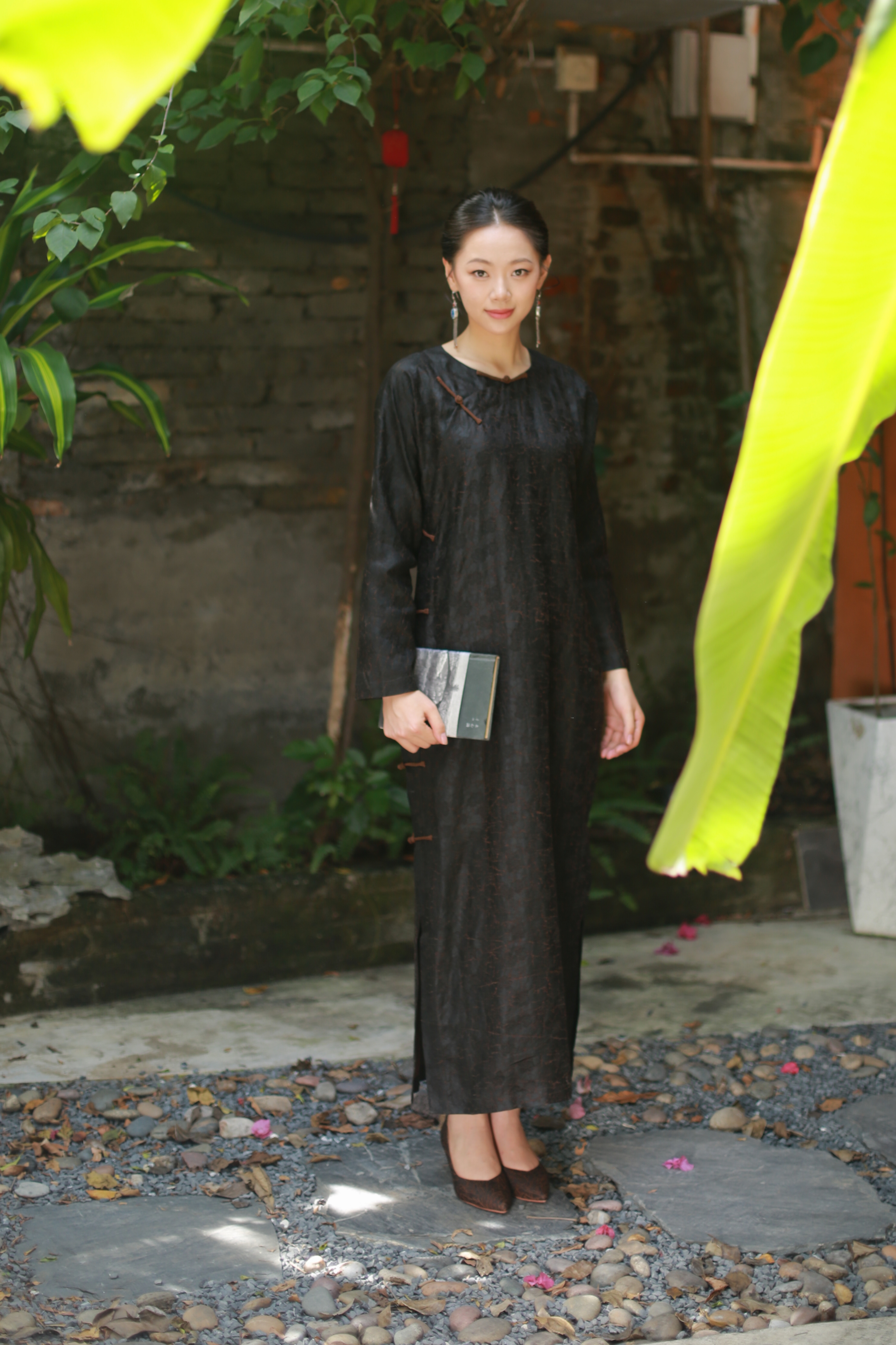 漫物记斜襟圆领长袍xys-W306