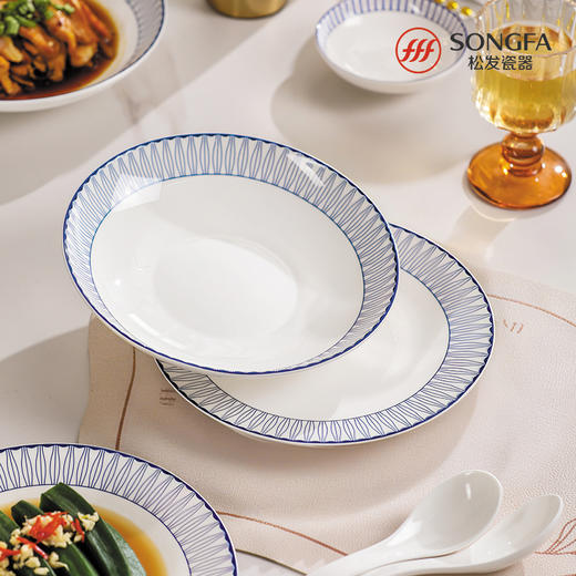 28头蓝律线语骨瓷釉中餐具 商品图9