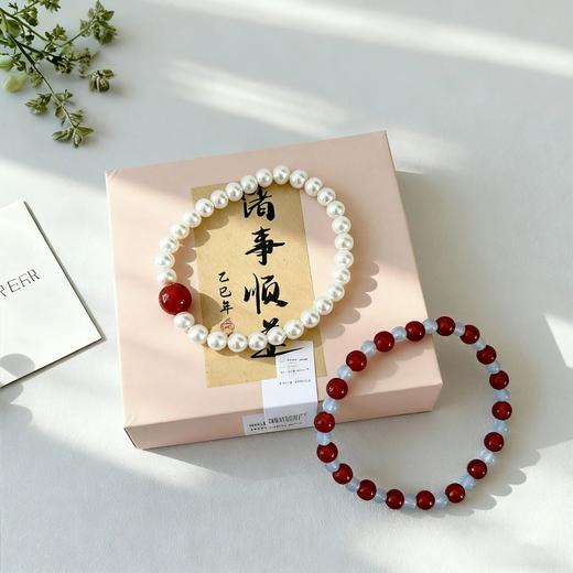 【买1赠1】QIANYOU 新中式玛瑙珍珠手串 ，美如红霞，提气色，尤配中国女人之美，优雅大方 商品图4