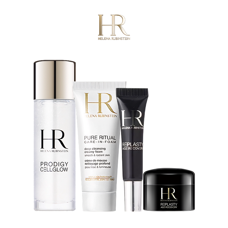 【全球购A】HR/赫莲娜旅行装四件套 黑绷带晚霜5mI+小露珠30ml+黑绷带眼霜5ml+洁面20ml