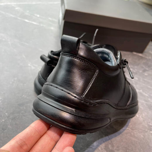 头层牛皮Ecc男士秋冬加绒松紧鞋带一脚蹬德训皮鞋 商品图5