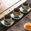 茶香记粗陶堆绘蓝布花拼·方形杯垫茶托茶道配件陶瓷手绘茶具 商品缩略图3