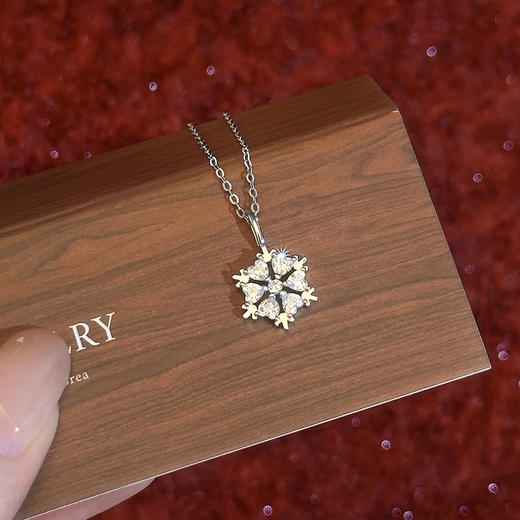 【冰雪之爱】S925纯银凛冬爱心雪花项链【DML-A4809】 商品图0