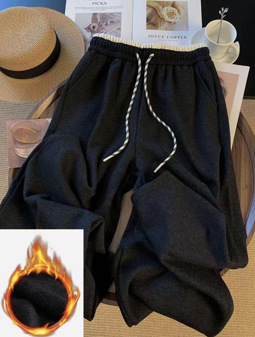 🔥🔥【2025爆款休闲裤】加绒加厚云感裤～801拼色腰头冬季颗粒绒厚款休闲裤-喜出 商品图2