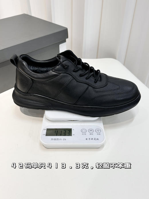 头层牛皮Ecc男士秋冬加绒松紧鞋带一脚蹬德训皮鞋 商品图11