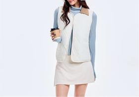 可拆卸翻领/中层100绵羊毛/人字纹质感】气质休闲马甲复古腔调，灯芯绒领马甲