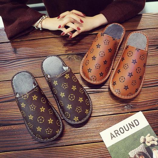 雀说 海宁皮面拖鞋冬季居家居男女地板拖鞋 商品图1