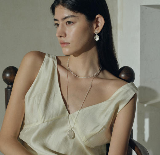 SOFT ROOM	蕾丝银茧双链项链 商品图2