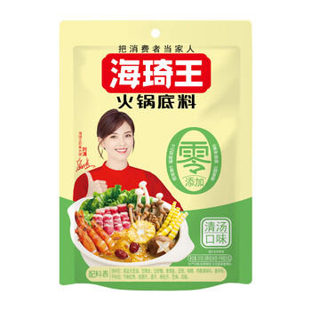 海琦王火锅底料零添加清汤口味220g*1袋老北京涮锅家用调料包 /粮油调味 /调味品 /火锅底料/蘸料 商品图0