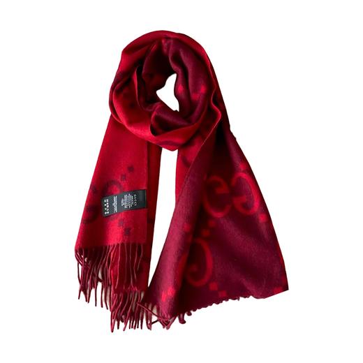 【双12特惠】【送礼盒礼袋】Gucci古驰爆款围巾披肩合集 红色双面色  棕卡双面色 卡其色 商品图13