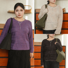 10天发货【3色针织套头衫】可贴身穿，不扎🍂韩国小姐姐都爱的三色打底衫｜换了新纱线重新定制，不易缩水！三色｜高级感打底 告别普通打底！远纯近花，细节满分，花色纱线太高级，出口韩国三色针织衫