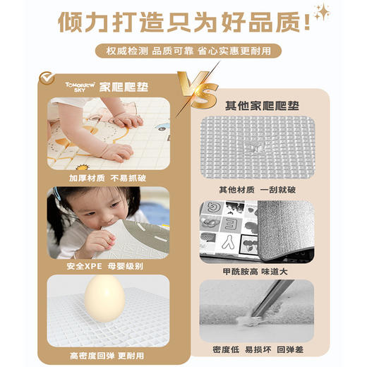 【五层结构设计安全呵护❗️精巧设计便携收纳】XPE爬爬垫加厚儿童双面印花可折叠泡沫垫宝宝爬行垫家用地垫。jb 商品图2