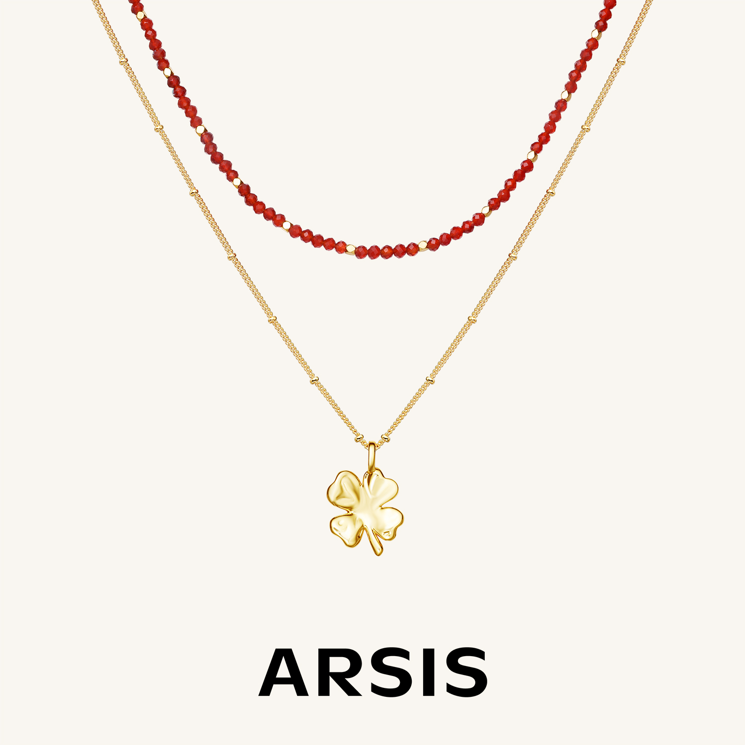 ARSIS丨 幸运符号系列 四叶草鸿运叠链